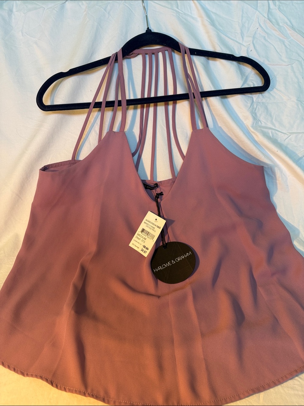 Harlowe & Graham Mauve Multi-Strap Camisole NWT Sz M